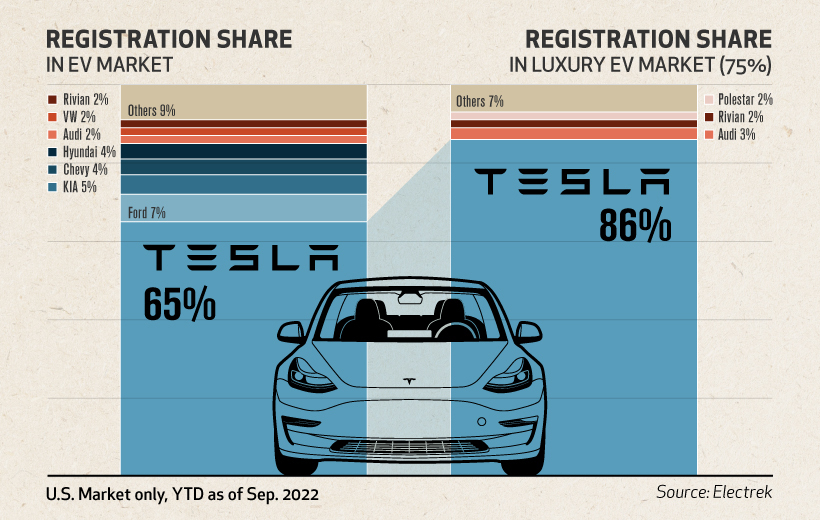 tesla US market share