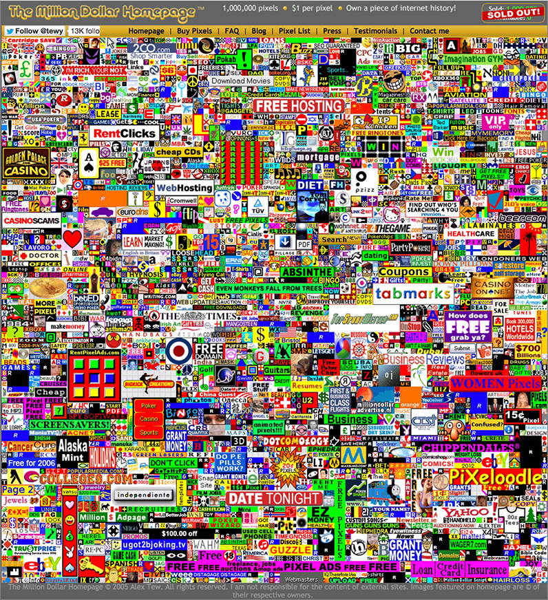 Million dollar homepage