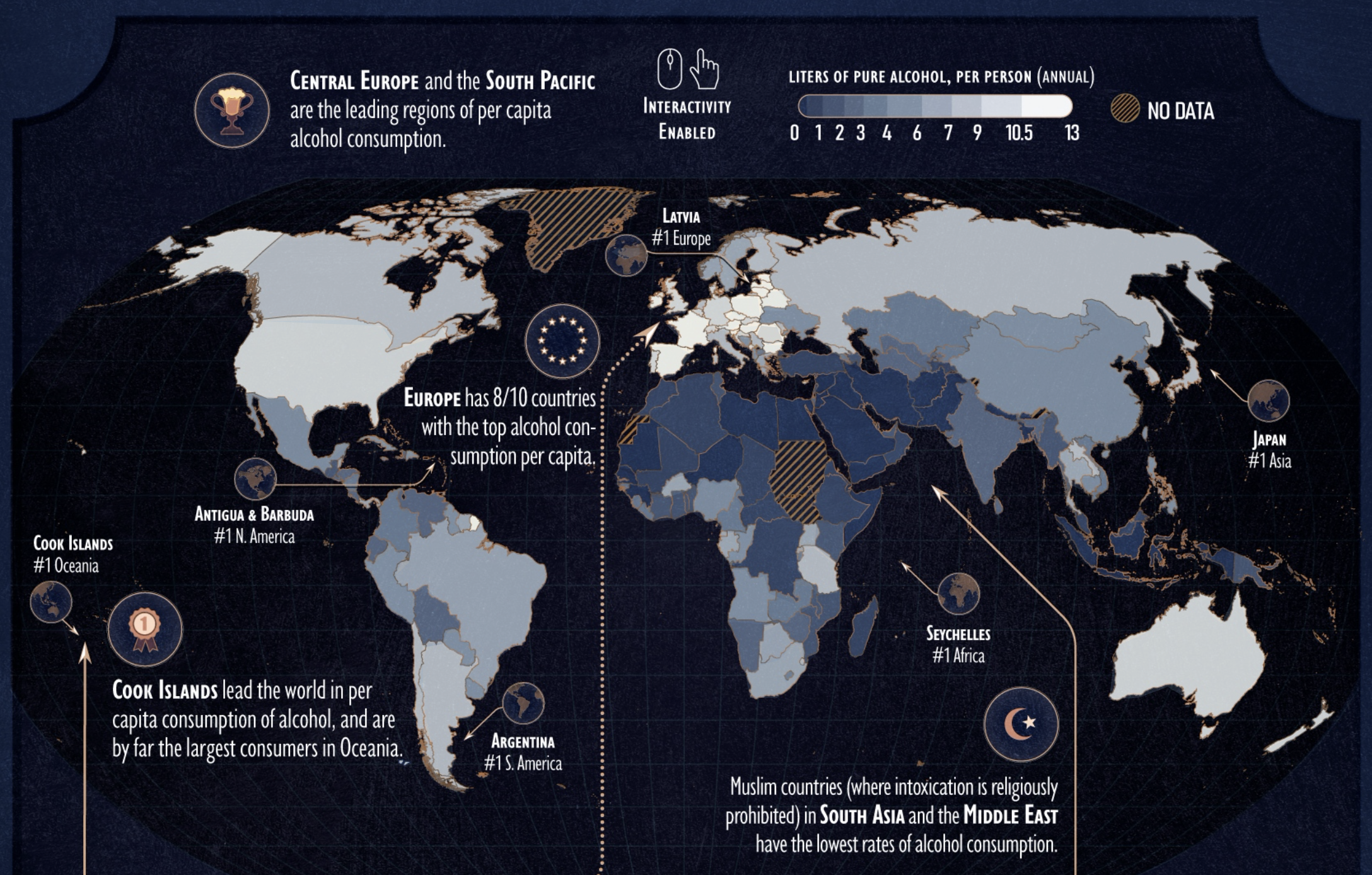 Mapped: Countries by Alcohol Consumption Per Capita