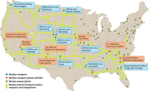 U.S. Nuclear Weapons Map