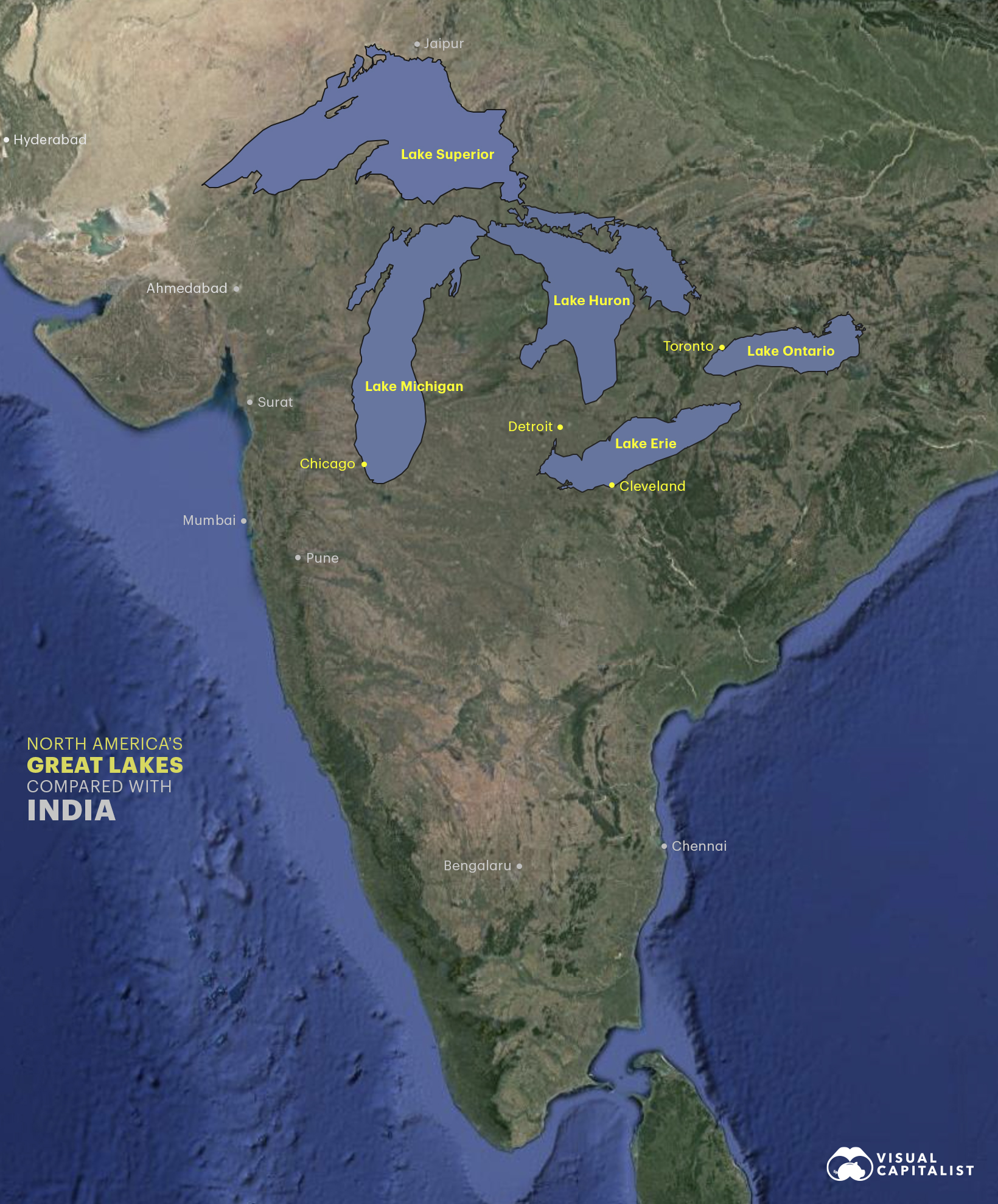 great lakes compared with india